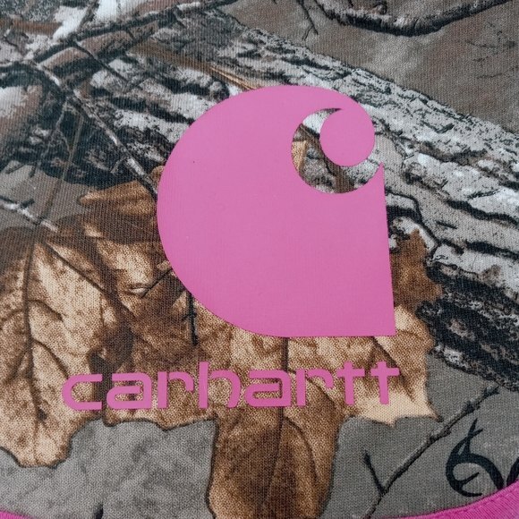 Carhartt Girls Real Tree Hot Pink Baby Bib 9mos - Picture 2 of 10